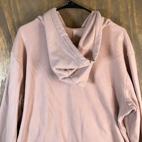 Express Womens Sweatshirt Light Pink Pullover 1/4 Zip Hoodie Stretch Large - Picture 11 of 12